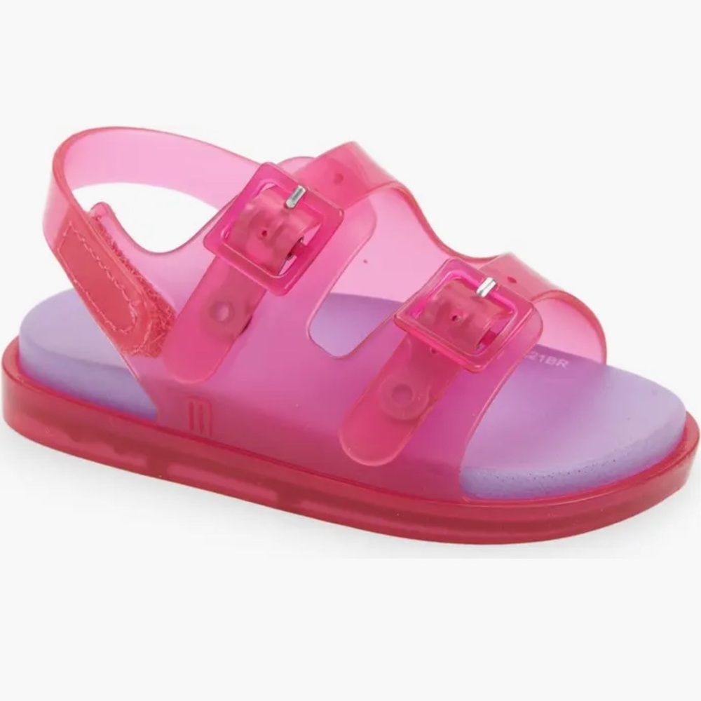 Kids Pink Jelly Buckle Sandals